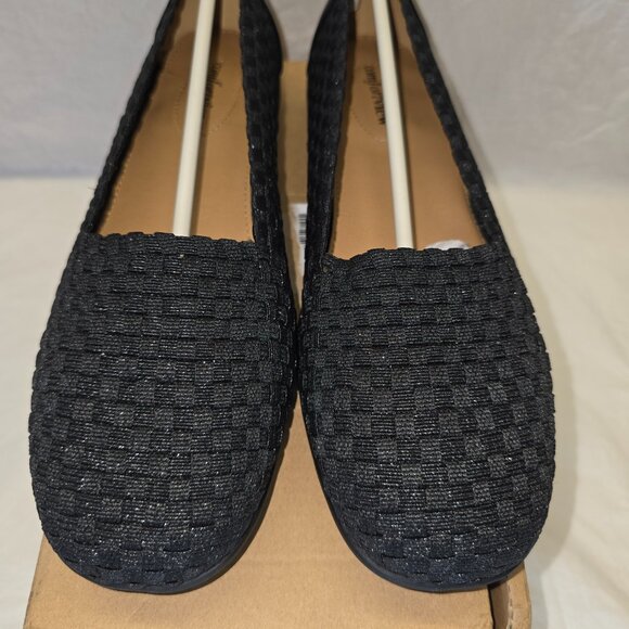 Comfortview Bethany Slip On Flats, Women's Size 10.5 WW in Metallic Black, NIB - Picture 2 of 6